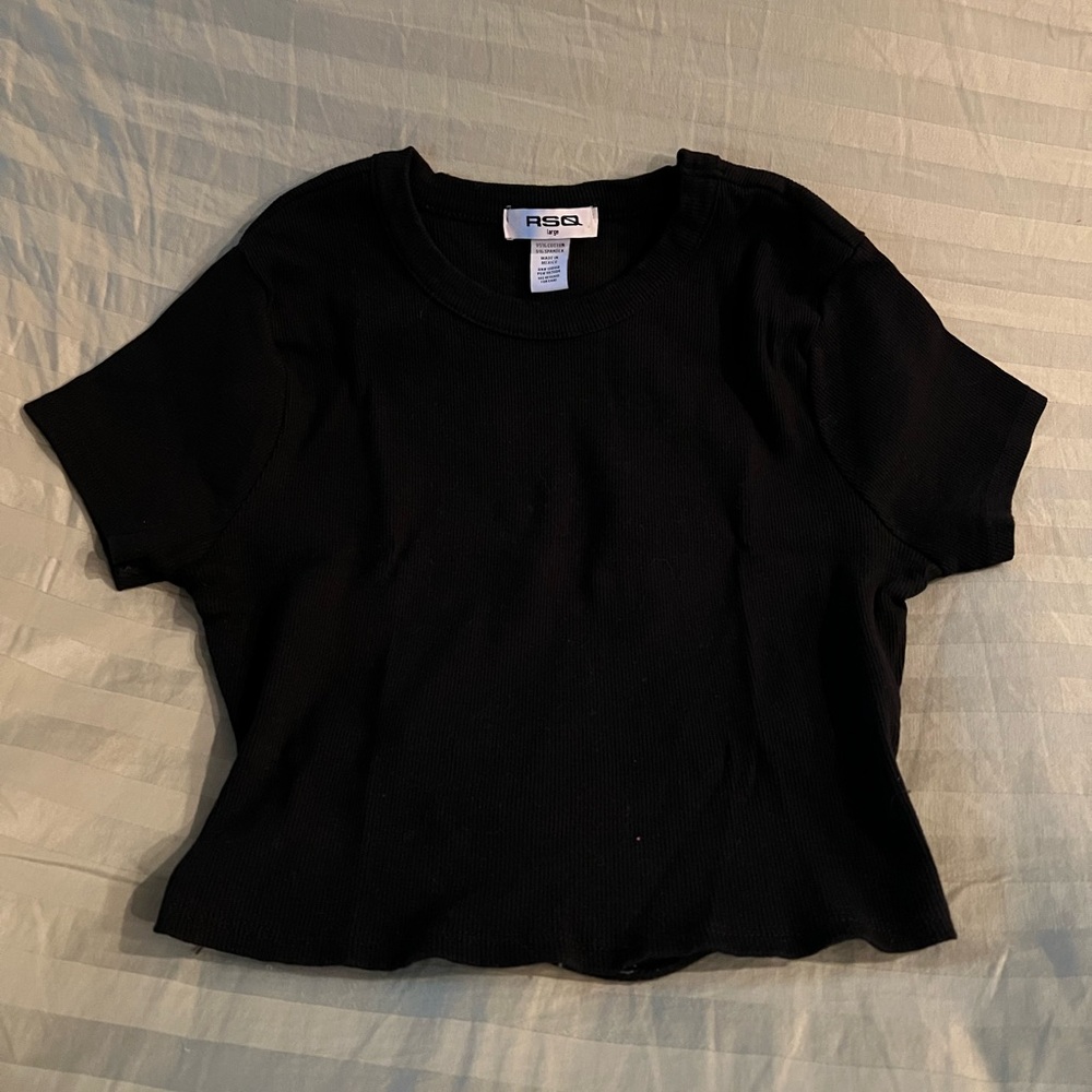 RSQ Black Crop Top